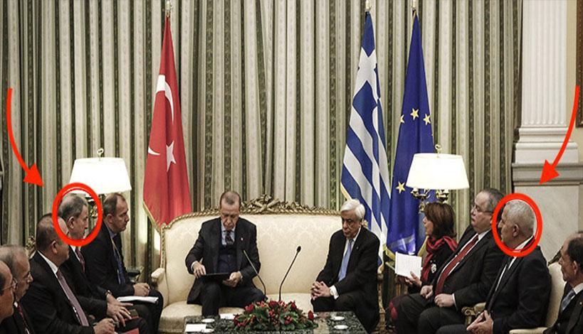 Γιατί οι Α/ΓΕΕΘΑ Ελλάδος και Τουρκίας φορούσαν πολιτικά στην συνάντηση Πρ. ΠαυλόπουλΓιατί οι Α/ΓΕΕΘΑ Ελλάδος και Τουρκίας φορούσαν πολιτικά στην συνάντηση Πρ. Παυλόπουλου-Ρ.Τ. Ερντογάν; (φωτό)ου-Ρ.Τ. Ερντογάν; (φωτό)