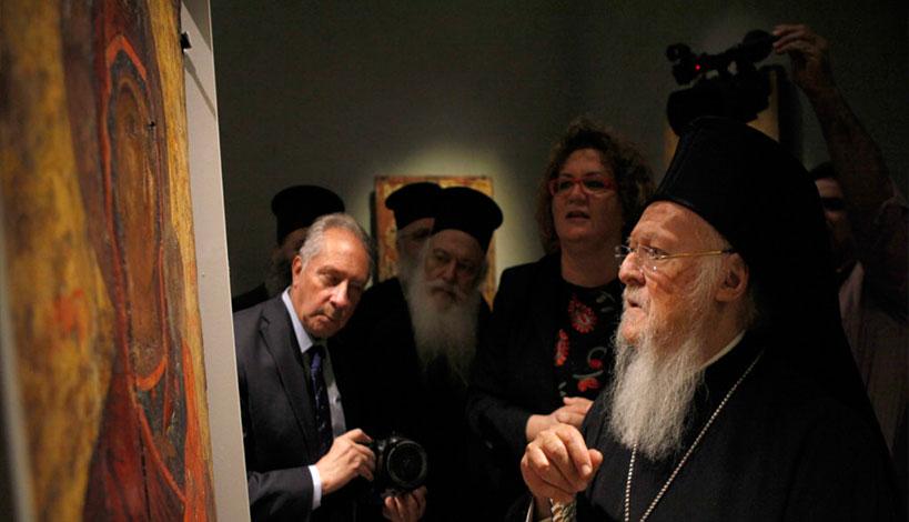 Μονή Βλατάδων: Ο Οικουμενικός Πατριάρχης Βαρθολομαίος εγκαινίασε την έκθεση εικόνων «Το Ημέτερον Κάλλος»