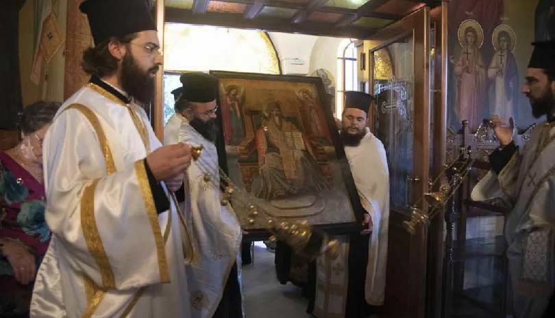 Δωρεά Θαυματουργού Εικόνος Αγίου Σπυρίδωνος εκ Νεαπόλεως Μ. Ασίας στην Ι.Μ. Νέας Ιωνίας