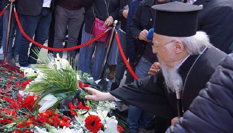 Ο Οικουμενικός Πατριάρχης στο σημείο της φονικής έκρηξης