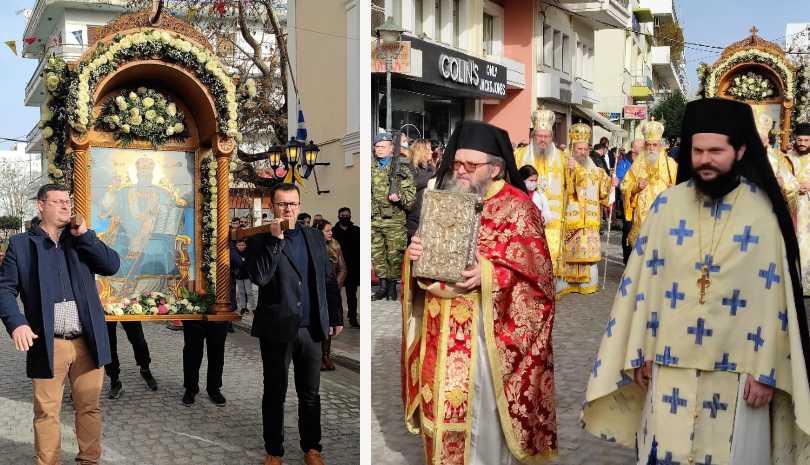 Με λαμπρότητα εόρτασε η Αμαλιάδα τον Προστάτη της Μέγα Αθανάσιο!Κατά τον Μέγα Δισαρχιερατικό Πανηγυρικό Εσπερινό χοροστάτησε ο Σεβασμιώτατος Μητροπολίτης Γόρτυνος και Μεγαλοπόλεως κ.κ. Νικηφόρος συμπαραστατούμενος υπό πλειάδος Κληρικών, ενώ τον Θείον Λόγον ορθοτόμησε θεσπέσια και μελίρρυτα ο Σεβασμιώτατος Μητροπολίτης Λαρίσης και Τυρνάβου κ.κ. Ιερώνυμος, ευχαριστώντας τον Σεβασμιώτατο Μητροπολίτη μας για την ευγενική πρόσκληση, ευχόμενος παράλληλα τα δέοντα για την ονομαστική του εορτή. Κατά την ακολουθία του Όρθρου και την Πολυαρχιερατική Πανηγυρική Θεία Λειτουργία προεξήρχε ο Σεβασμιώτατος Μητροπολίτης Ιερισσού Αγίου Όρους και Αρδαμερίου κ.κ. Θεόκλητος, κηρύσσοντας εξαίσια και θεόπνευστα τον Θείον Λόγον, εκφράζοντας παράλληλα τις θερμές του ευχαριστίες για την τιμητική πρόσκληση αλλά και τις εγκάρδιες ευχές του στον εορτάζοντα Σεπτό μας Ποιμενάρχη, ενώ συλλειτούργησαν οι Σεβασμιώτατοι Μητροπολίτες Μάνης κ.κ. Χρυσόστομος, Λαρίσης και Τυρνάβου κ.κ. Ιερώνυμος, Γόρτυνος και Μεγαλοπόλεως κ.κ. Νικηφόρος, και ο εορτάζων Σεβασμιώτατος Μητροπολίτης μας κ.κ Αθανάσιος, συμπαραστατούμενοι αμφότεροι, υπό χορείας Ιερέων και Διακόνων.Της Εκκλησιαστικής τάξεως επιμελήθηκε ο Προϊστάμενος του Ιερού Ναού Αιδεσιμολογιότατος π. Αλέξιος Αναγνωστόπουλος, ενώ έψαλλαν ο καλλικέλαδος π. Γεώργιος Αναγνωστόπουλος Καθηγητής Βυζαντινής Μουσικής και ο κ. Νικόλαος Αναγνωστόπουλος Πρωτοψάλτης του Ναού. Μετά το πέρας του Πολυαρχιερατικού Συλλείτουργου ακολούθησε πάνδημη η Ιερή λιτάνευση της σεπτής Εικόνας του εορταζομένου Αγίου στους κεντρικούς δρόμους της πόλεως, συνοδεία τιμητικού αγήματος της 117 Πτέρυγος Μάχης Ανδραβίδος και της Φιλαρμονικής Λεχαινών υπό την διεύθυνση του Αρχιμουσικού Ευρυσθένη Χατζηγιάννη, ενώ παρέστησαν οι Πολιτικές, Στρατιωτικές αρχές και τα Σώματα Ασφαλείας καθώς και πλήθος φιλεόρτων Χριστιανών. Ο Σεβασμιώτατος Μητροπολίτης μας ευχαρίστησε θερμά τους παριστάμενους Αρχιερείς οι αποδέχθηκαν ευγενικά την φιλάδελφη πρόσκληση, τις αρχές του τόπου, τον Ιερό Κλήρο και τον φιλάγιο λαό, για την ευλαβική και υποδειγματική συμμετοχή στις λαμπρές εορταστικές εκδηλώσεις, καθώς επίσης και για τις θερμές ευχές τους για τα πρώτα σεπτά του ονομαστήρια, τα οποία λόγω των ιώσεων και του κορωνοϊού, θέλησε να τα εορτάσει ταπεινά και διακριτικά, μη δεχόμενος ευχές στο Μητροπολιτικό Μέγαρο στον Πύργο. Ακολούθησε δεξίωση από τον Δήμαρχο Ήλιδος κ. Ιωάννη Λυμπέρη σε παρακείμενο υγειονομικό κατάστημα, ενώ στην συνέχεια στο Ιερό Προσκύνημα Παναγίας Φραγκαβίλλας, ο Σεβασμιώτατος Μητροπολίτης μας παρουσία των προσκεκλημένων Ιεραρχών, του Αντιπεριφερειάρχη Ηλείας κ. Βασιλείου Γιαννόπουλου, του Δημάρχου Ήλιδος κ. Ιωάννου Λυμπέρη, καθώς επίσης Κληρικών και Λαϊκών, τέλεσε Τρισάγιο στο μνημείο του προκατόχου αλλά και πνευματικού του πατρός Μακαριστού Μητροπολίτου Ηλείας και Ωλένης κυρού Αθανασίου "του Ηλείου" ο οποίος επιτέλεσε από τον Δεκέμβριο του 1968 που ενεθρονίσθη έως και το Σεπτέμβριο του 1981 που εκοιμήθη, αξιοθαύμαστο και θεάρεστο Κοινωνικό και Φιλανθρωπικό, όπως χαρακτηριστικά τόνισε εις την σύντομη και μεστή προσλαλιά του ο Σεπτός μας Ποιμενάρχης κ.κ. Αθανάσιος ο Β'