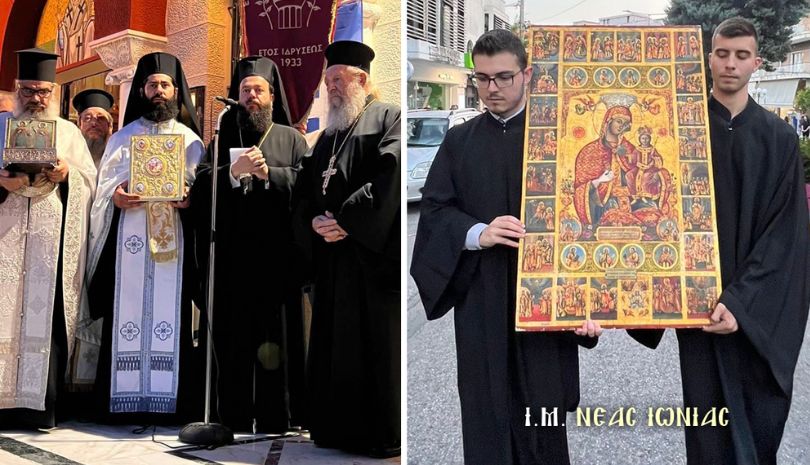 Λιτάνευση Ιεράς Εικόνας της Παναγίας Ρόδον το Αμάραντον στη Ν. ΙωνίαΛιτάνευση Ιεράς Εικόνας της Παναγίας Ρόδον το Αμάραντον στη Ν. Ιωνία