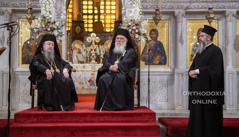 Ο Αρχιεπίσκοπος στα ονομαστήρια του Μητροπολίτη Θεσσαλονίκης κ. Ανθίμου