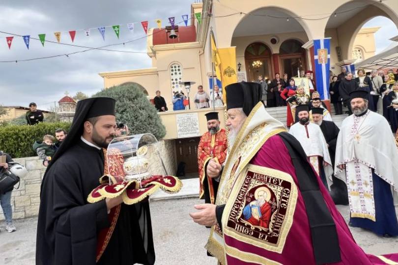 Υποδοχή Ιερού Λειψάνου του Αγίου Πολυκάρπου στο Κόκκινο Μετόχι Χανίων