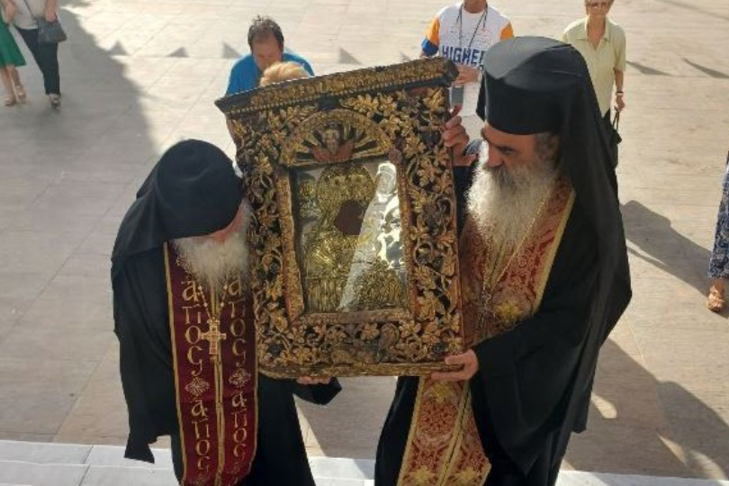 Βόλος: Υποδοχή της Εικόνας της Παναγίας Χοζεβιώτισσας