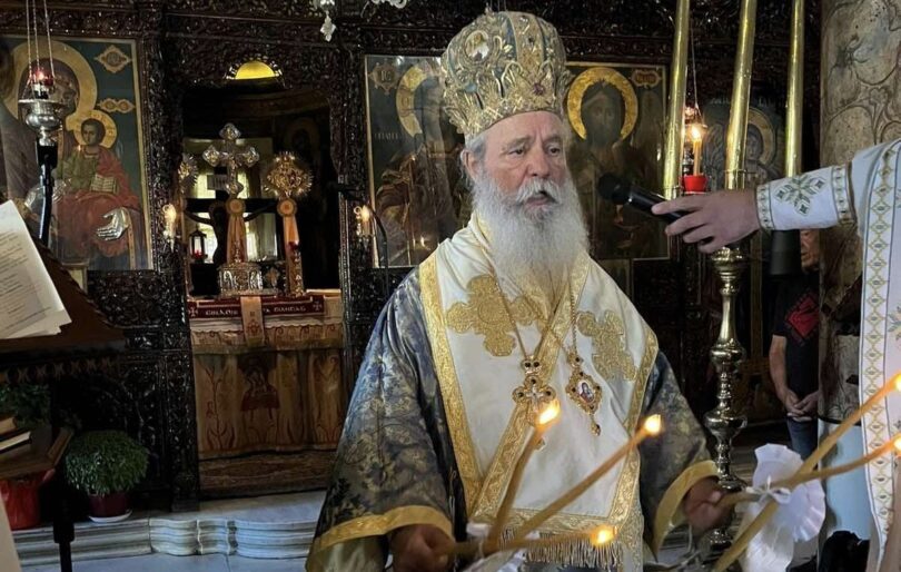 Ο Μητροπολίτης Ύδρας ιερούργησε στην Ιερά Μονή Παναγίας “Χρυσολεοντίσσης” Αιγίνης