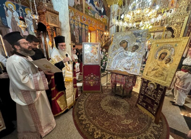Υποδοχή τριών θαυματουργών εικόνων της Παναγίας στην Μητρόπολη Κισάμου