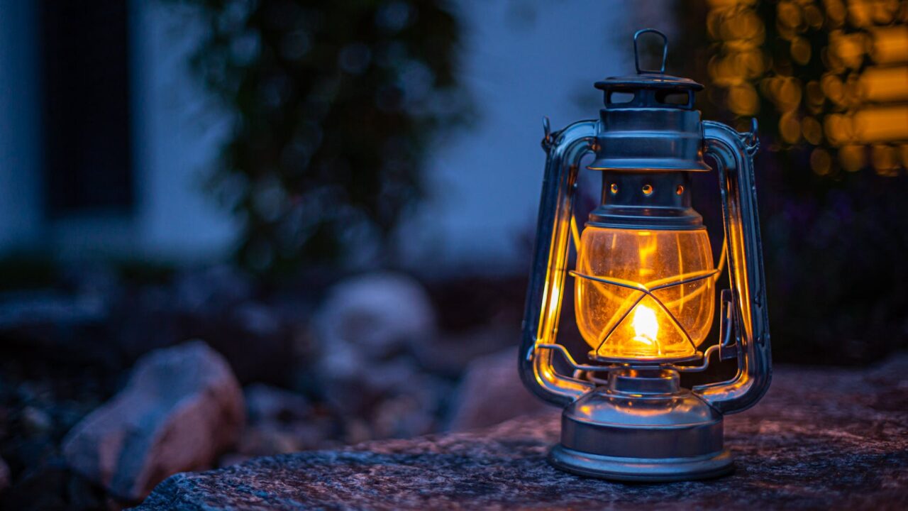 lantern in the evening